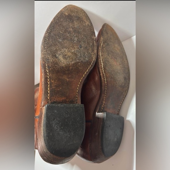 SZ 9.5 VINTAGE BOULET MENS LEATHER COWBOY WESTERN RANCHER BOOTS - Picture 10 of 12